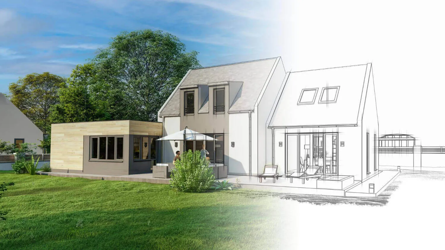 Proposal for a single-family house with stepped volumes