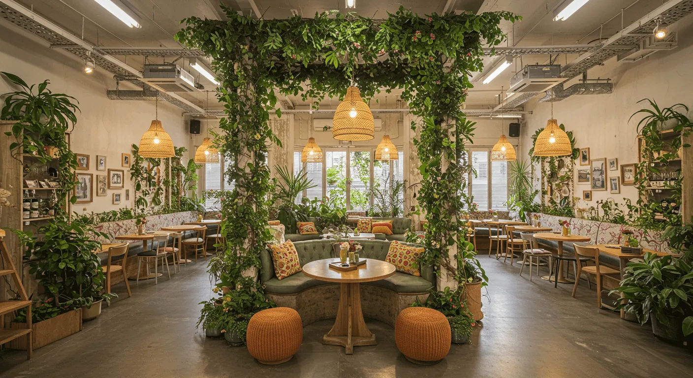 A biophilic interior with planting