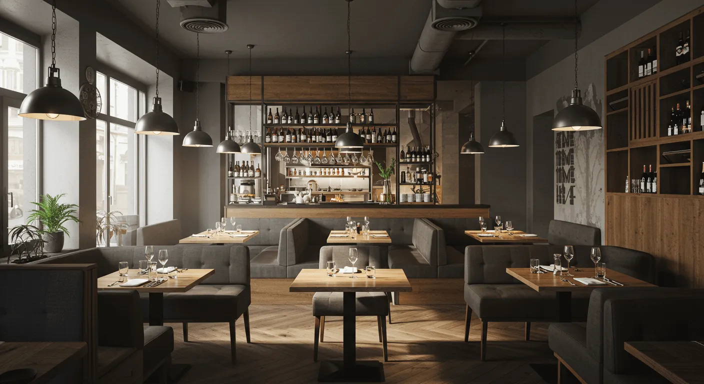 A restaurant dining room designed by Kairós