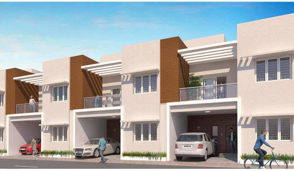 Terraced single-family houses in a row